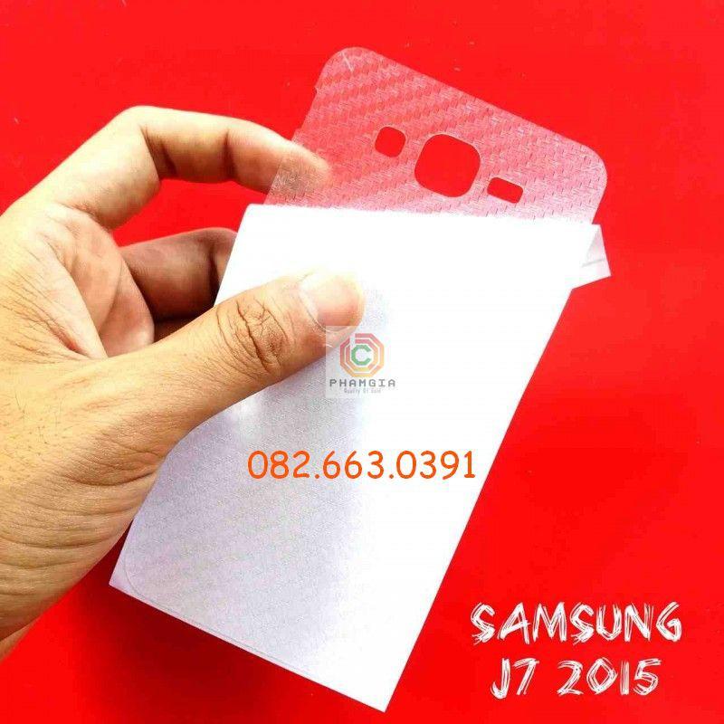 Miếng dán mặt lưng skin carbon dành cho Samsung Galaxy J7 2015/ J7 2016/ J7 Prime/ J7 Pro/ J7 Plus/ J7 Max/ J7 Duo