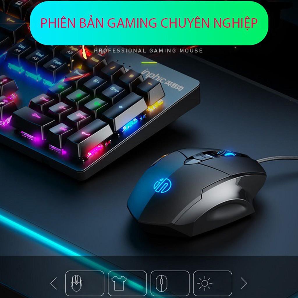 Chuột máy tính gaming, chuột chơi game P1W bản có dây và không dây tắt âm silent 7200 DPI Led RGB