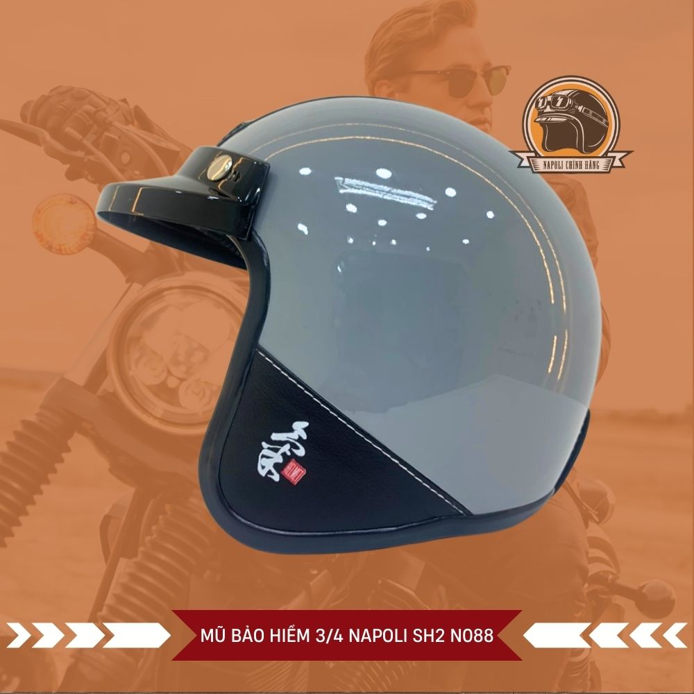 Mũ Bảo Hiểm 3/4 Napoli SH Lót Da [CHÍNH HÃNG][FREESHIP] - Nón Bảo Hiểm Napoli SH3 Nhật N099 - Đủ Màu