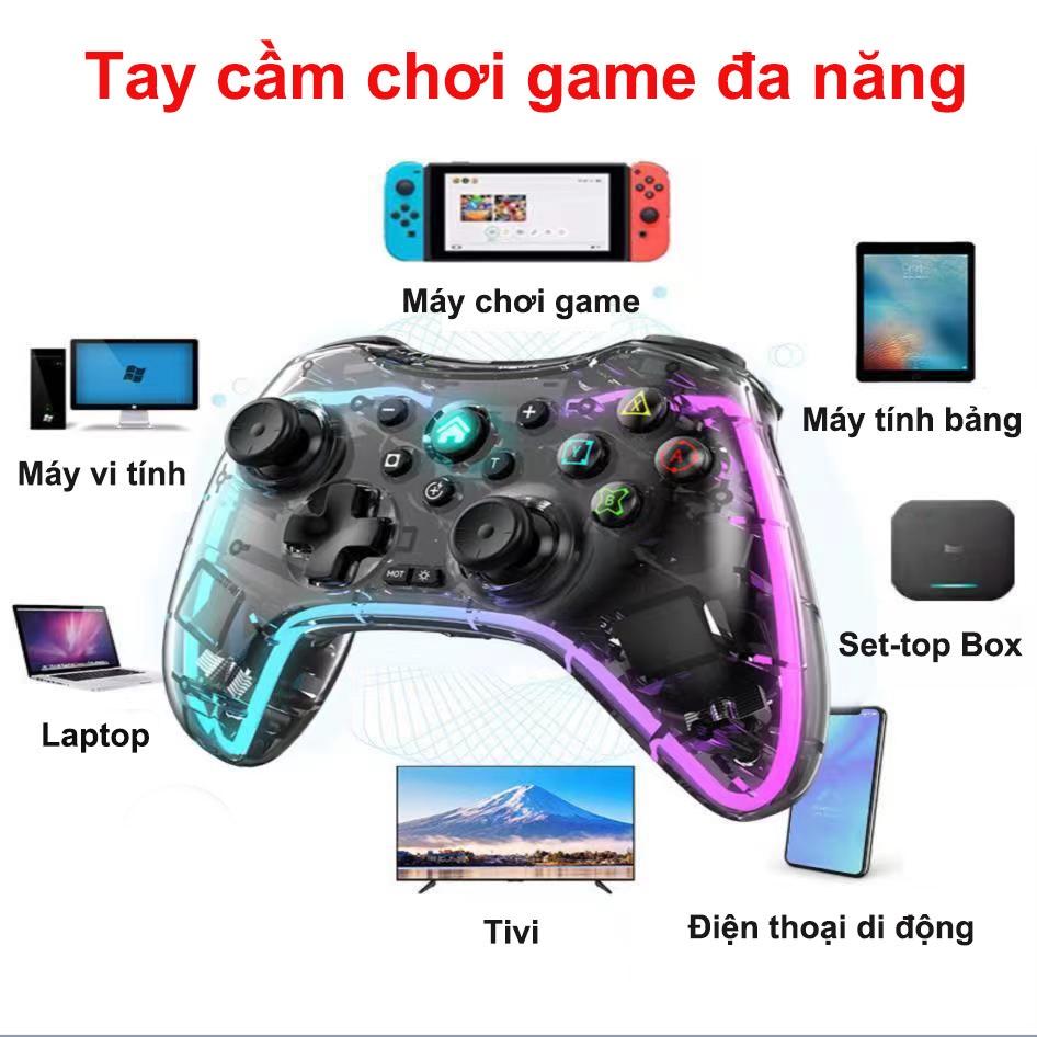 Tay Cầm Chơi Game Không Dây Trong Suốt Bluetooth 2.4G, Phím Bấm Nhạy, Chính Xác Và Nhẹ, Lựa Chọn Tuyệt Vời Cho Game Thủ