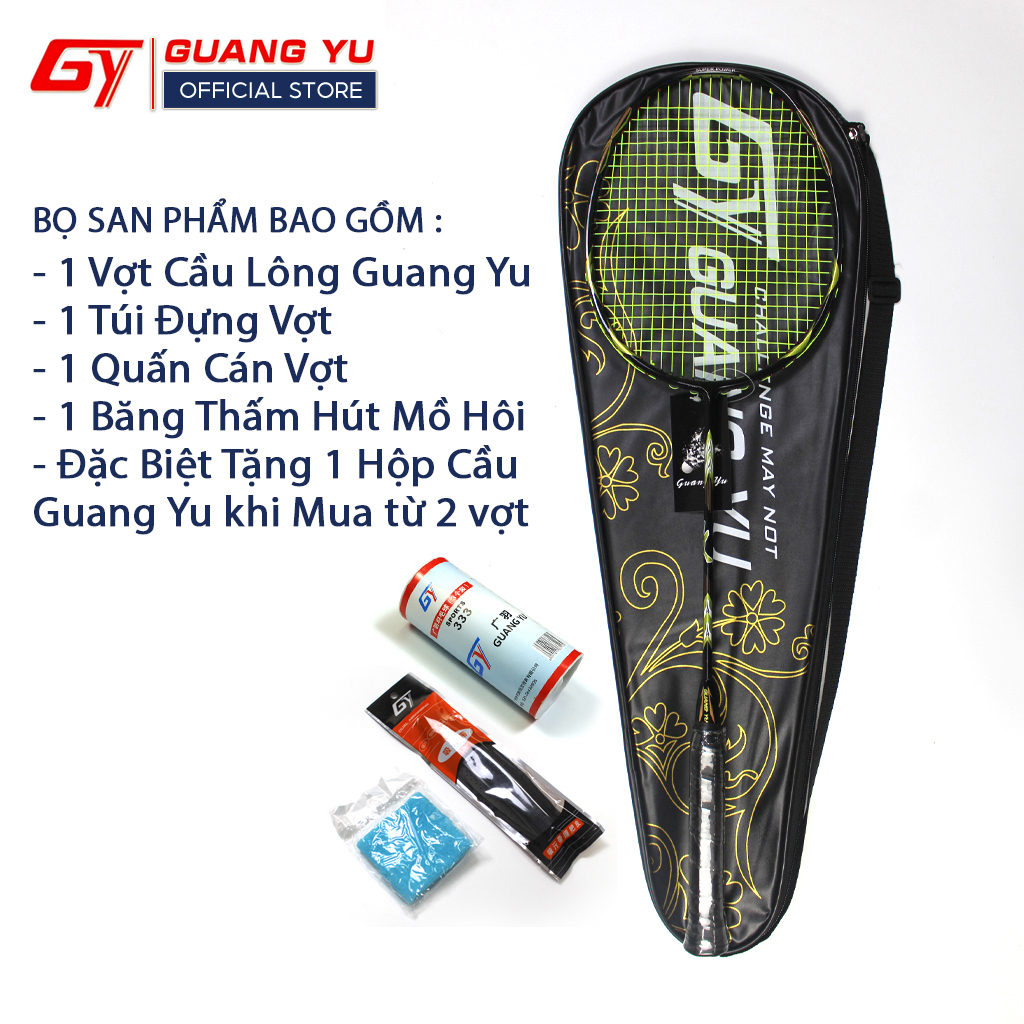 Vợt Cầu Lông Chính Hãng GUANG YU 3U SUPER POWER Chuyên Tấn Công Khung Vợt Carbon Cao Cấp Lưới Căng Sẵn 10KG-KN02