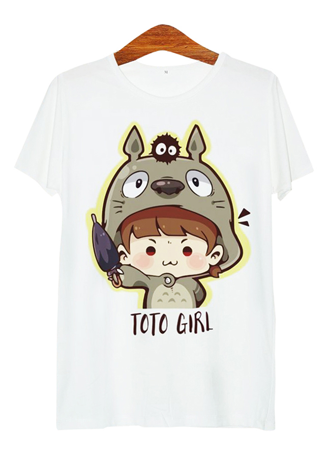 Áo thun tay màu Cô bé Totoro ATCP177