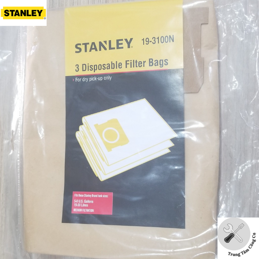 Bộ 3 túi đựng bụi MODEL 19-3100N dùng cho máy hút bụi STANLEY SL19117, SL19116, SL19116P- Hàng chính hãng