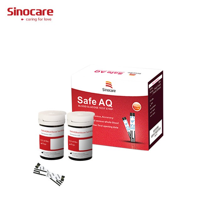 Que Thử Đường Huyết  Sinocare Safe AQ 50 Que + 50 Kim Chích Máu