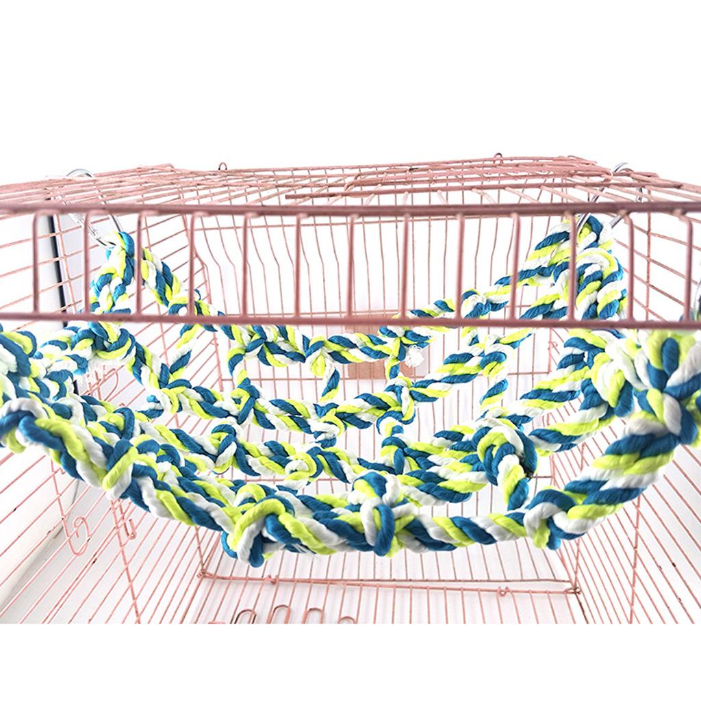 Pet Bird Parrot Cage Rope Net Hammock Swing Toy Small Animal Activity Toy