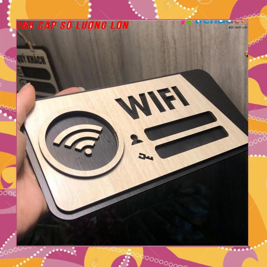 Tranh gỗ treo tường_Bảng gỗ trang trí wifi password F02_CRN_01 WoodLaserDecor