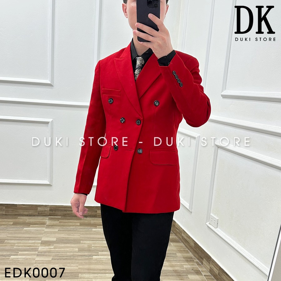 Áo khoác blazer nam ,áo vest nam balzer nam màu đỏ phong cách Hàn Quốc EDK0007- DUKI STORE