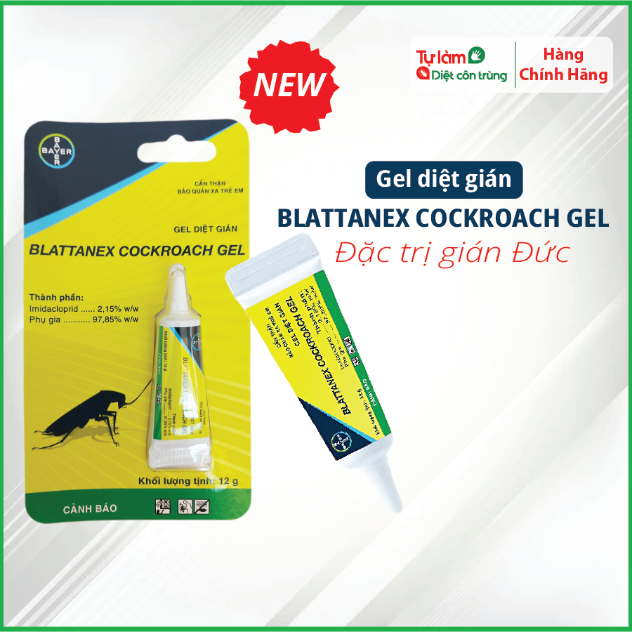 Combo 2 Tuýp Gel Diệt Gián Đức Và  Gián Mỹ BLATTANEX COACKROACH GEL BAYER Pháp 12g- Tiết Kiệm Hơn, Hiệu Quả Hơn