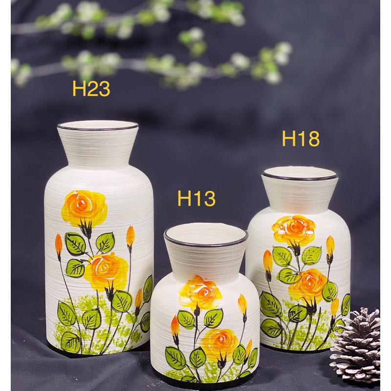 Set 3 lọ Decor- cắm hoa. Gốm sứ Bát Tràng