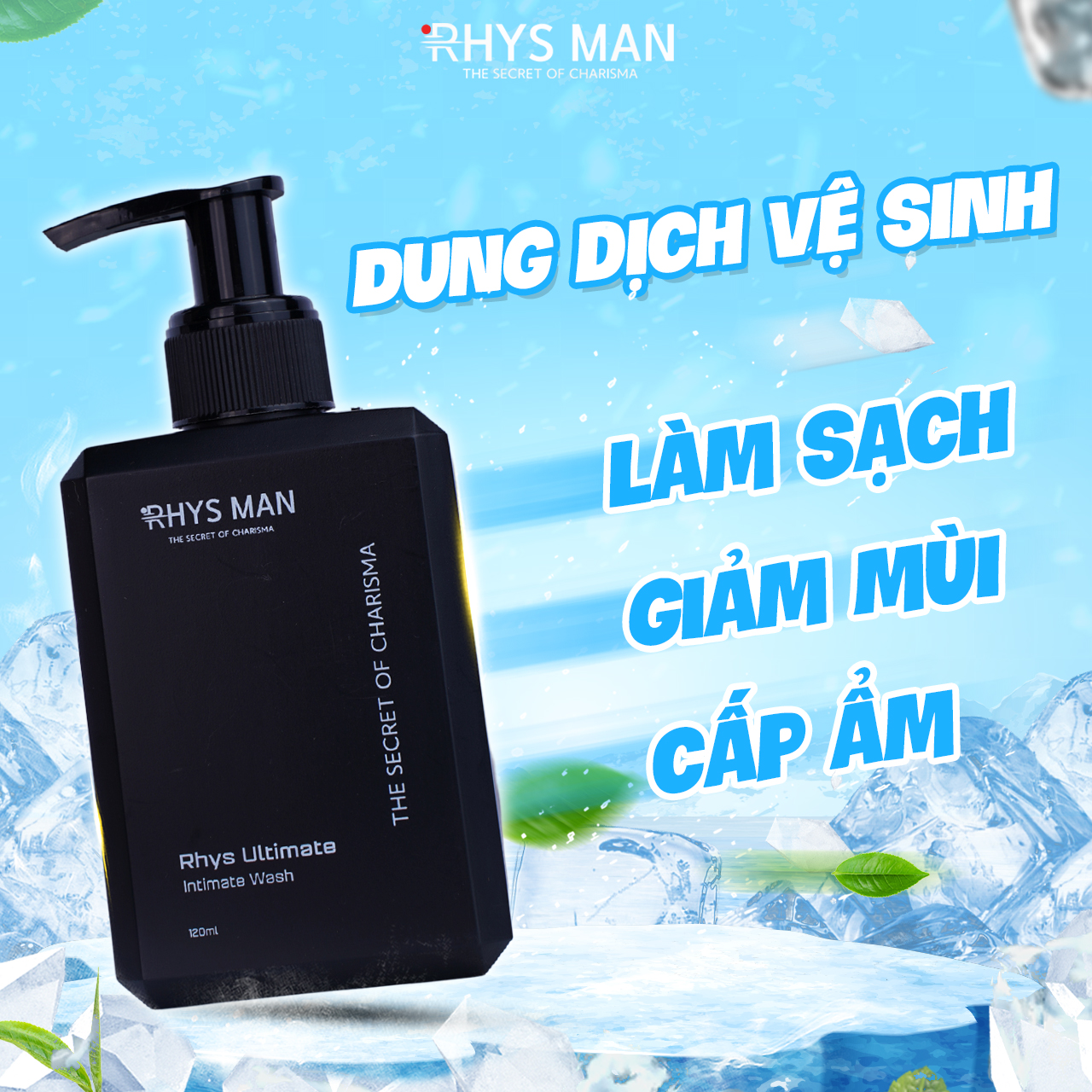 Combo Sữa rửa mặt nam Rhys Coconut Fresh 100ml & Dung dịch vệ sinh nam Rhys Ultimate 100ml - Hàng chính hãng