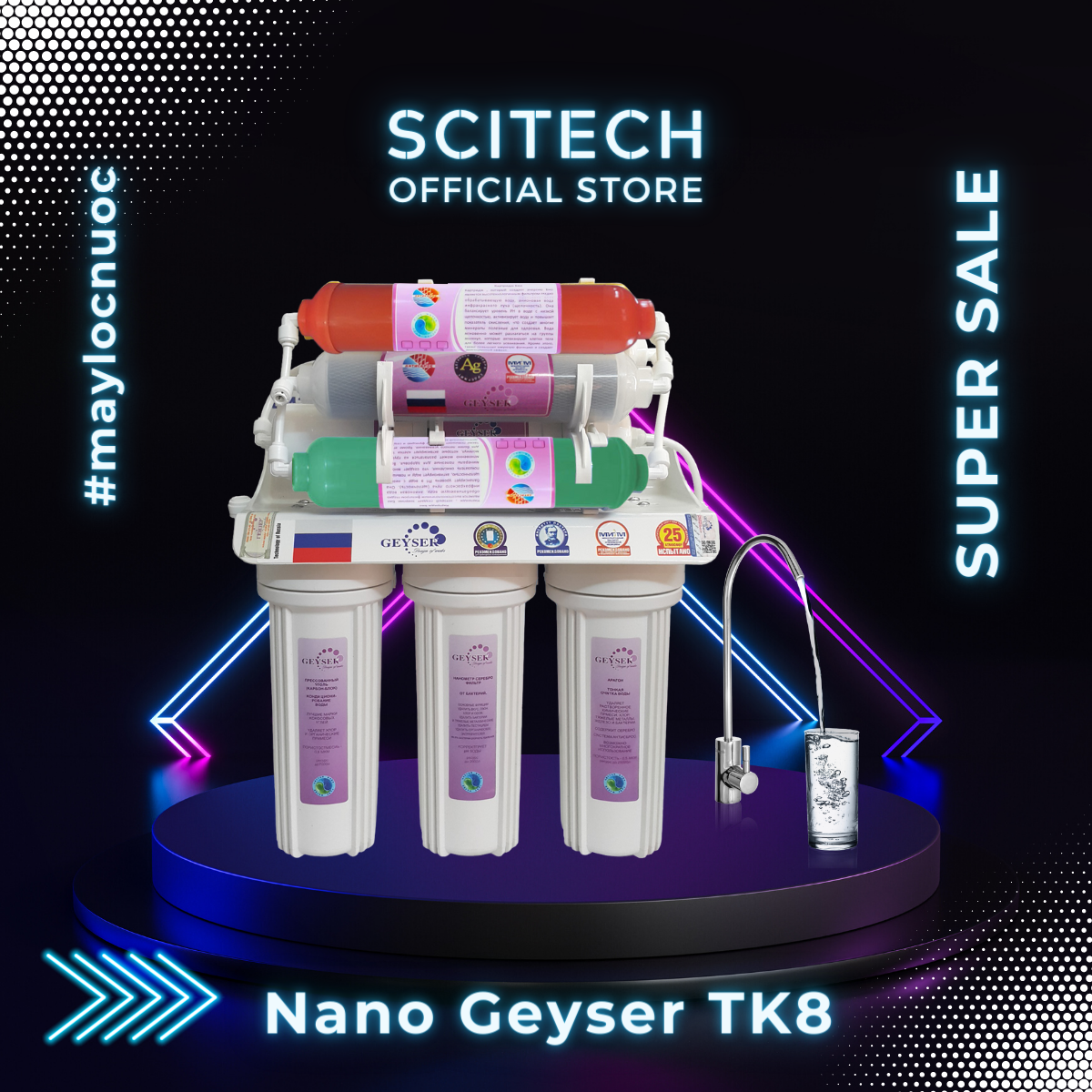 Máy lọc nước Nano TK8 by Scitech (Không dùng điện, không nước thải) - Hàng chính hãng