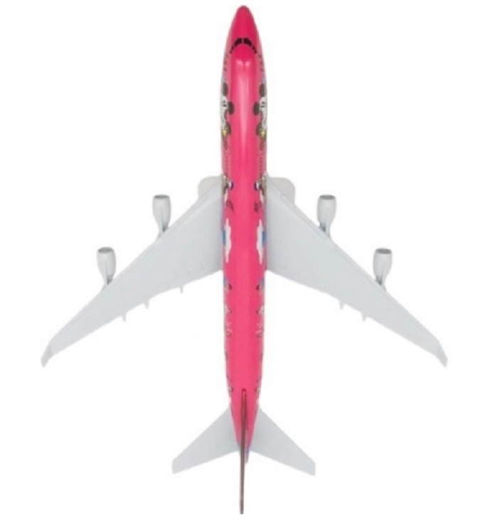 Mô hình máy bay J.A.L Japan 50th anniversary D.i.s.n.e.y l.a.n.d B747 20cm có bánh xe