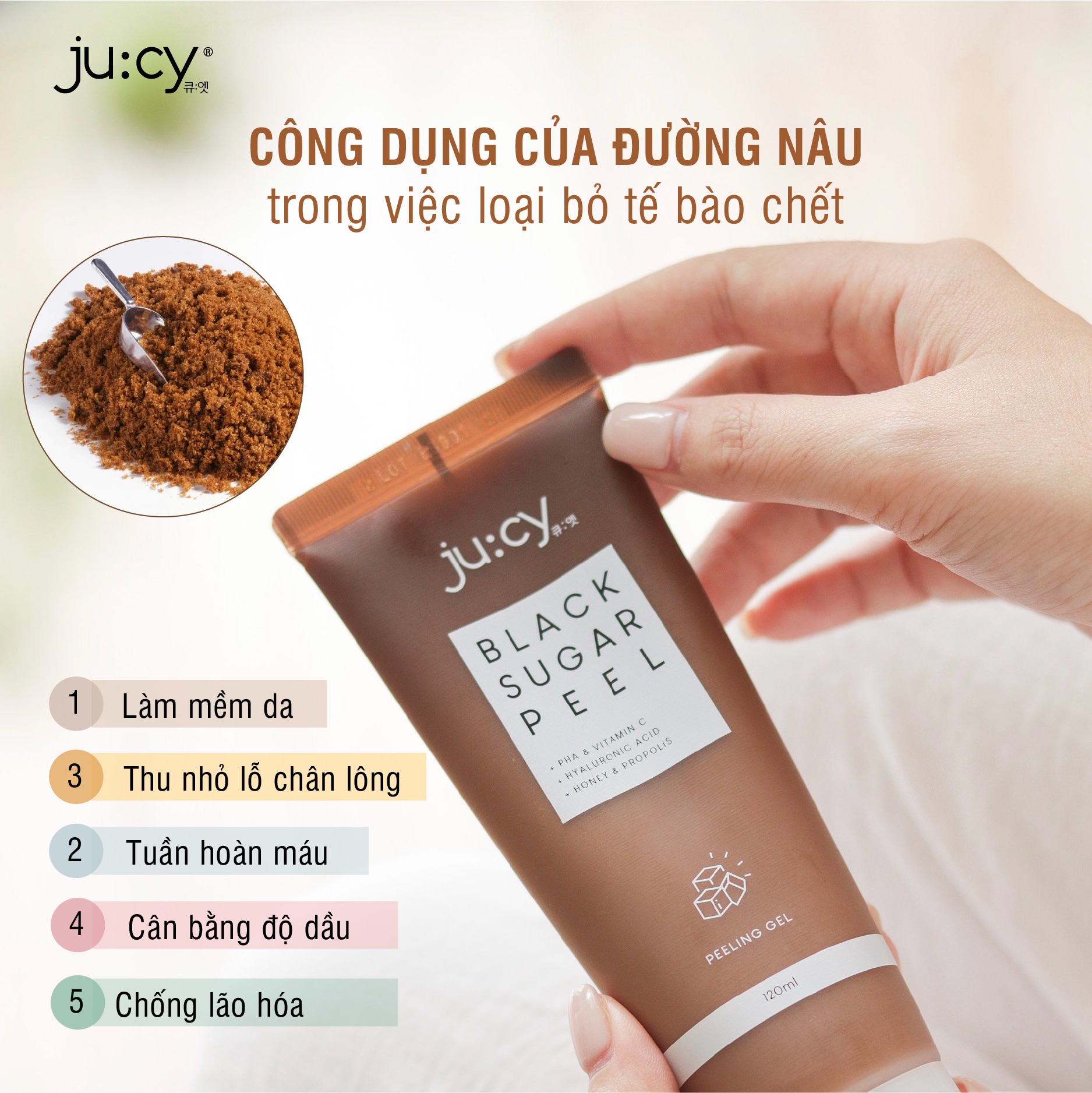 Gel Tẩy Tế Bào Chết Ju:Cy Black Sugar Peel 120ml