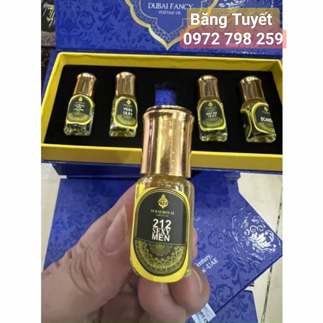 Set 5 chai tinh dầu nước hoa Du bai dạng lăn chính hãng (HỘP XANH )