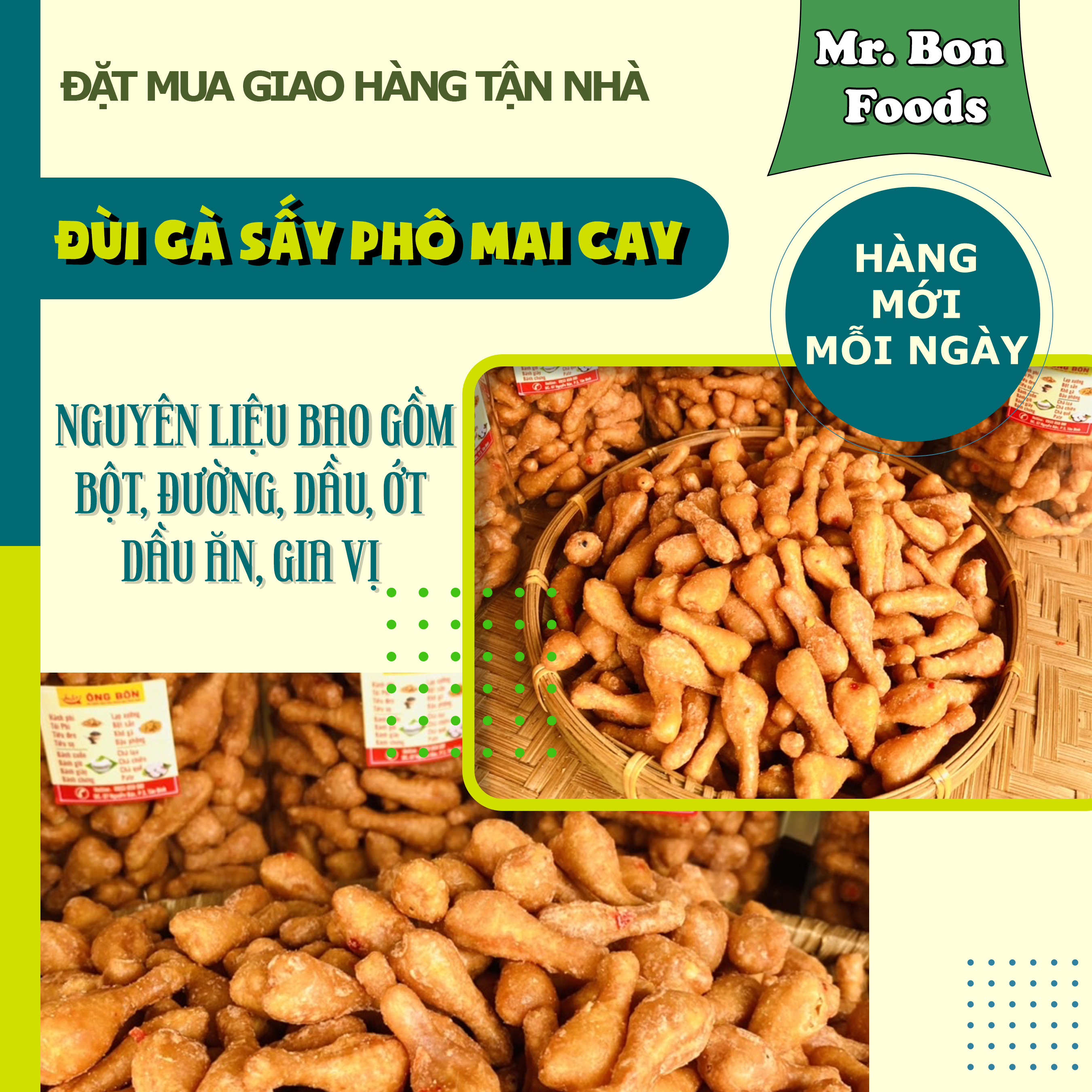 Đùi Gà Sấy Phô Mai Cay  Siêu Ngon  Ăn Vặt ÔNG BỐN