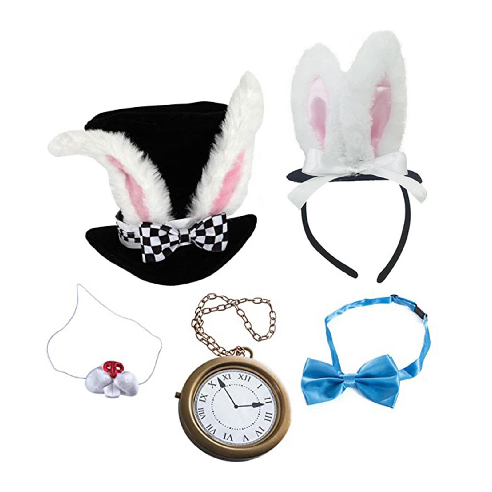 White Rabbit Costume Pocket Watch Bunny Costume for Men Halloween