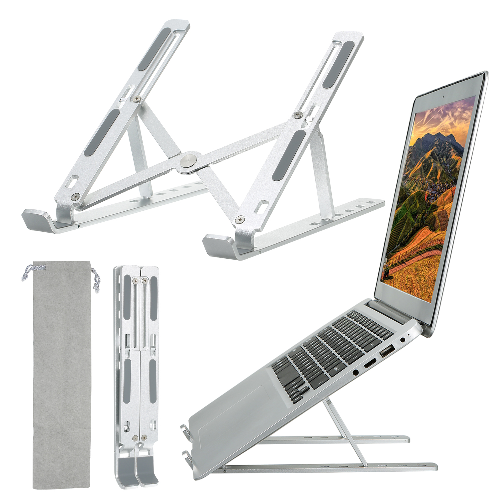 Đế Máy Tính Xách Tay Riser 6 Tầng Có Thể Gập Lại Hợp Kim Nhôm Có Chân Đế Thông Gió
