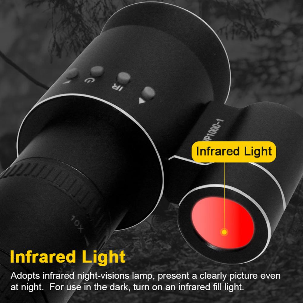 Portable Monocular Crossing Cursor Night-Visions Sight Device Day Night Use 1.54inch Display 350M Effective Viewing Distance Photo Taking Video Recording Infrared Digital Vedio Camera