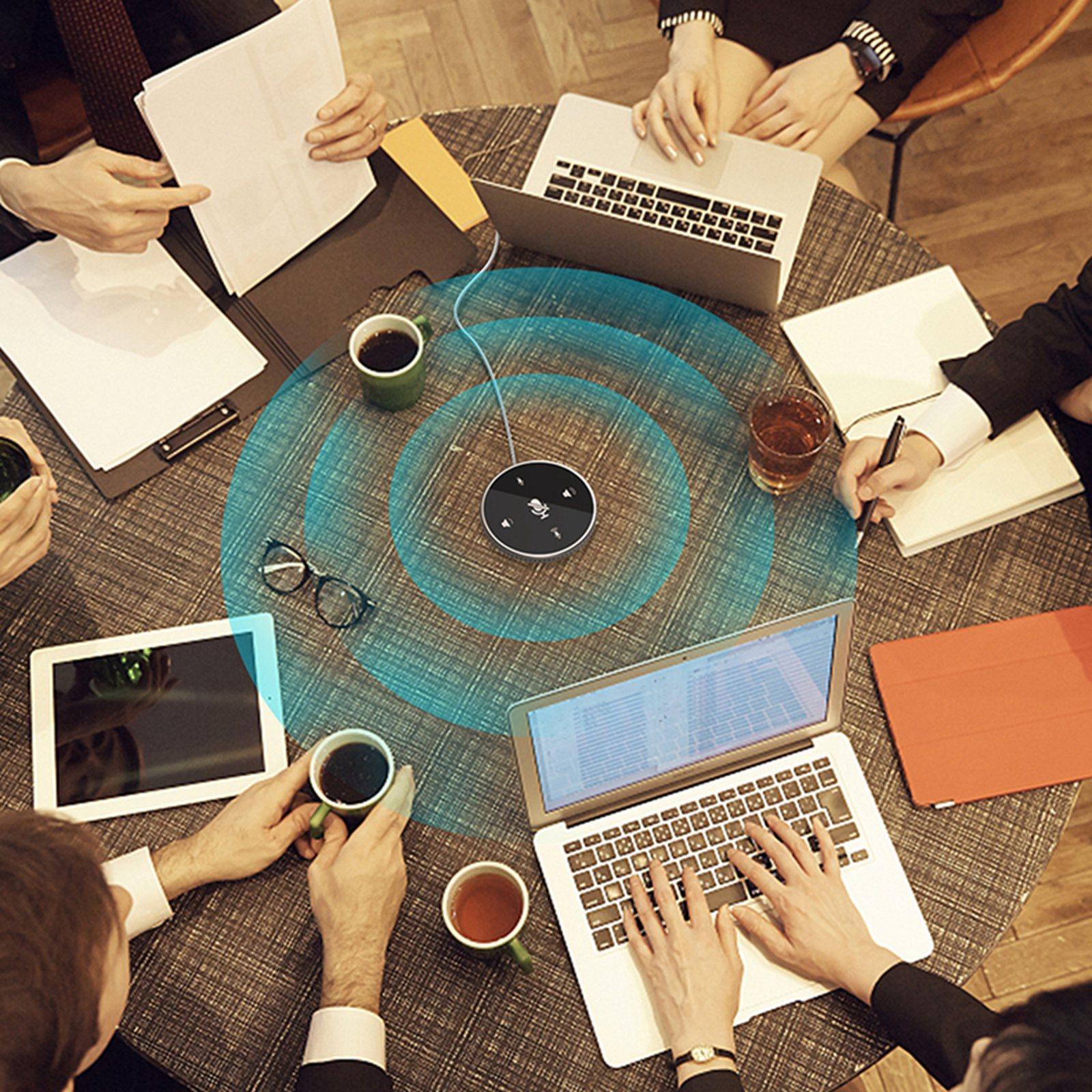 2Pcs USB Conference Microphone w/Speaker Mic w/ Mute for Desktop Computerk