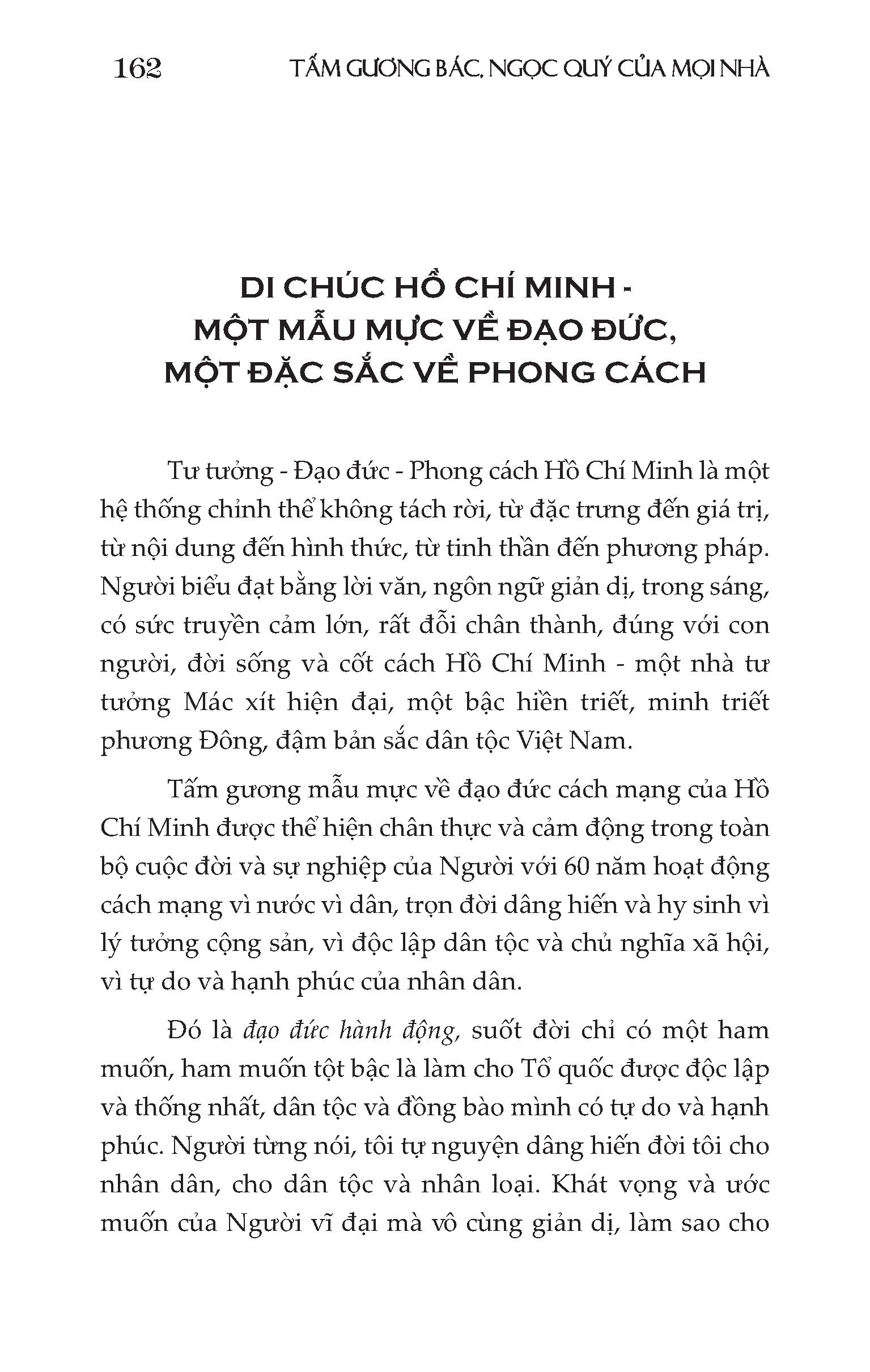 Tấm Gương Bác - Ngọc Quý Của Mọi Nhà: Mẫu Mực Về Đạo Đức, Đặc Sắc Về Phong Cách