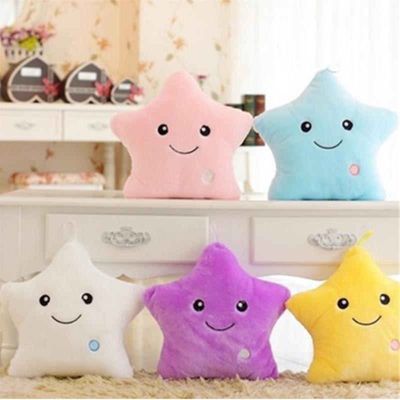 Dễ Thương Ngôi Sao Nhiều Màu Sắc Món Đồ Chơi Sang Trọng Phát Sáng Đệm Ngôi Sao Năm Cánh Dạ Quang, Gối Trang Trí Sáng Tạo Gối Đồ Chơi trẻ Em