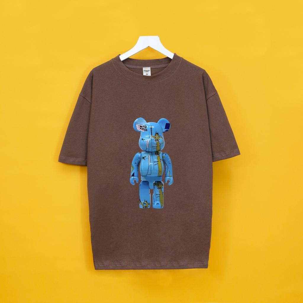 Áo thun tay lỡ BEABRICK XANH 2 Hogoto shop , Áo thun unisex nam nữ from rộng oversize chất liệu cotton