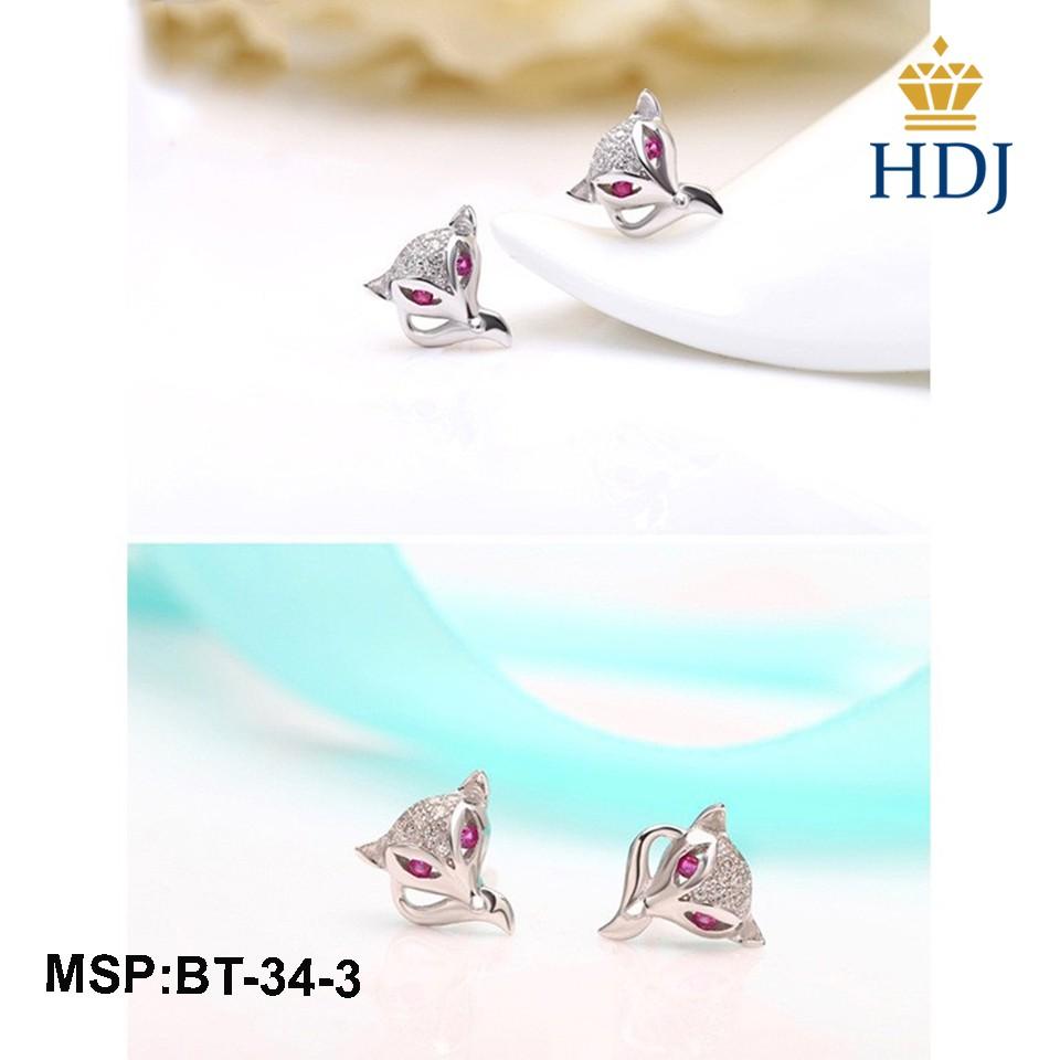 Bông tai bạc Ý 925 Hình Hồ ly quyến rũ trang sức HDJ mã BT-34-3