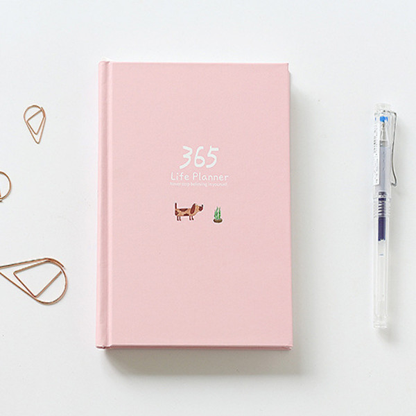 Sổ tay planner 365 Itoya, bìa hồng, 228 trang