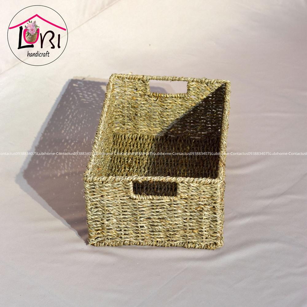 Lubihandicraft - Sọt cói đựng đồ hình chữ nhật - đơn giản, mộc mạc