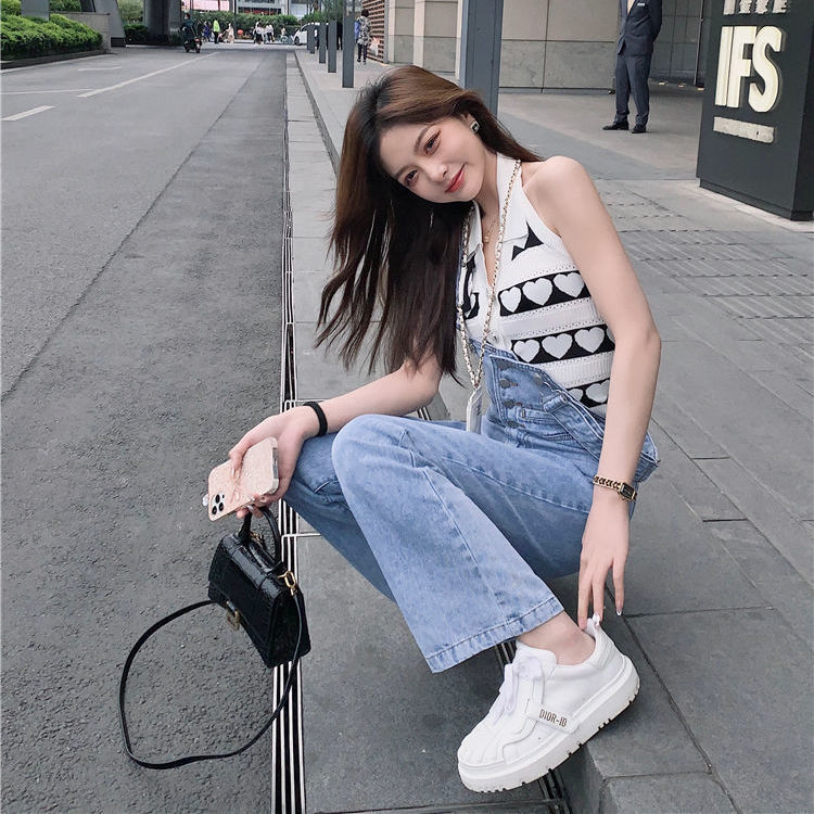 Quần jeans yếm nữ
