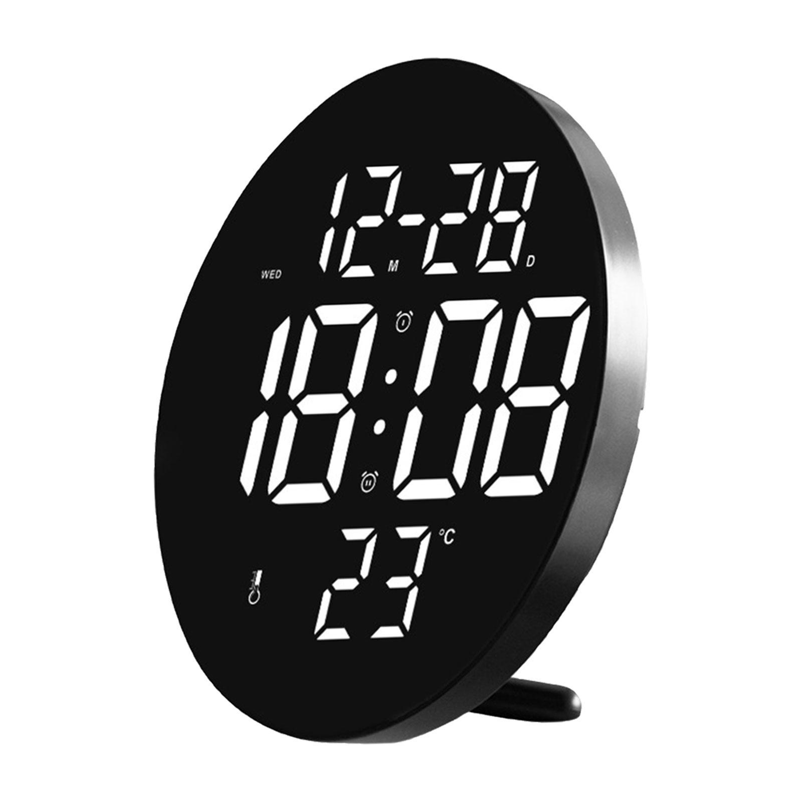 Digital Clock, 9" LED Digital  Clock Large Display, with Remote Control, Adjustable Brightness, Calendar, Temperature, for Office, Bedroom