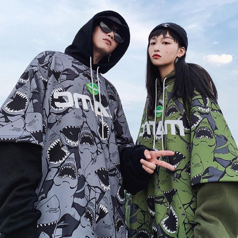 Áo hoodie hình cá mập cá tính chất nỉ mặc thu đông unisex cho nam và nữ - Hàng QCCC