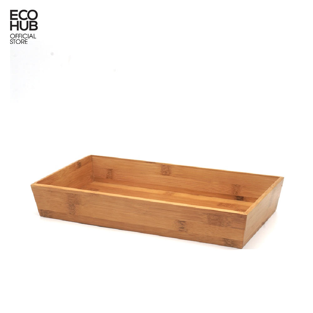 Khay gỗ tre ECOHUB Cao cạnh đựng trà / bánh kẹo / đồ dùng gia đình... (41x22x6cm)