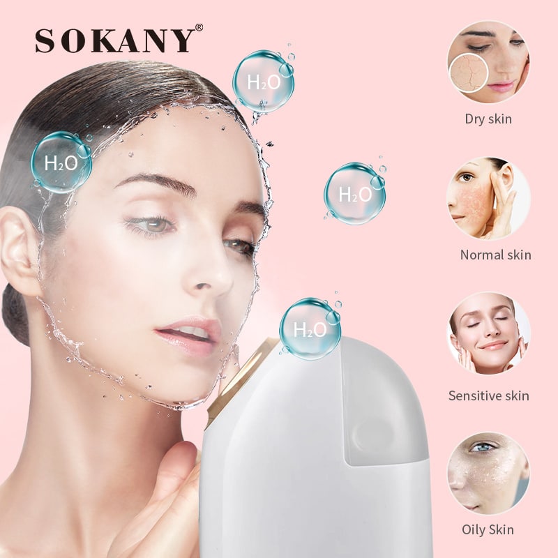 Máy xông hơi mặt SOKANY toả hơi đều liên tục cung cấp độ ẩm cho toàn bộ da măt tự ngắt chống cháy khi cạn nước - SK 6880 - HÀNG CHÍNH HÃNG- DELIYA