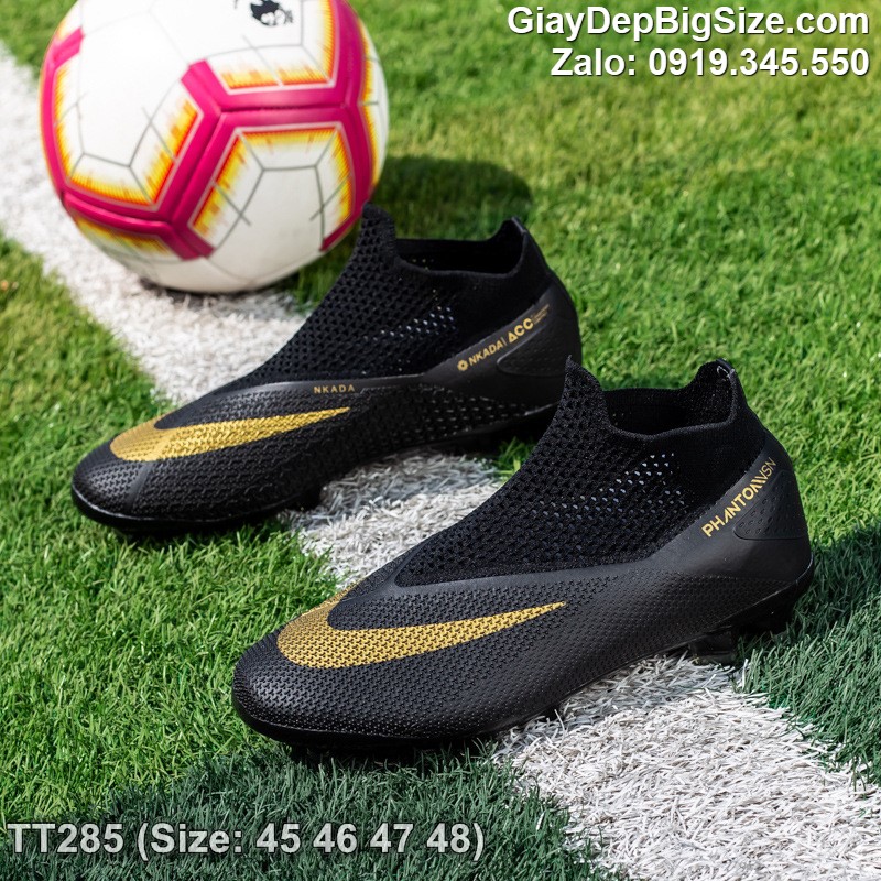 Giày đá bóng không cột dây sân nhân tạo cỡ lớn 45 46 47 48 cho nam cao to chân ú bè. Big size soccer shoes for wide feet