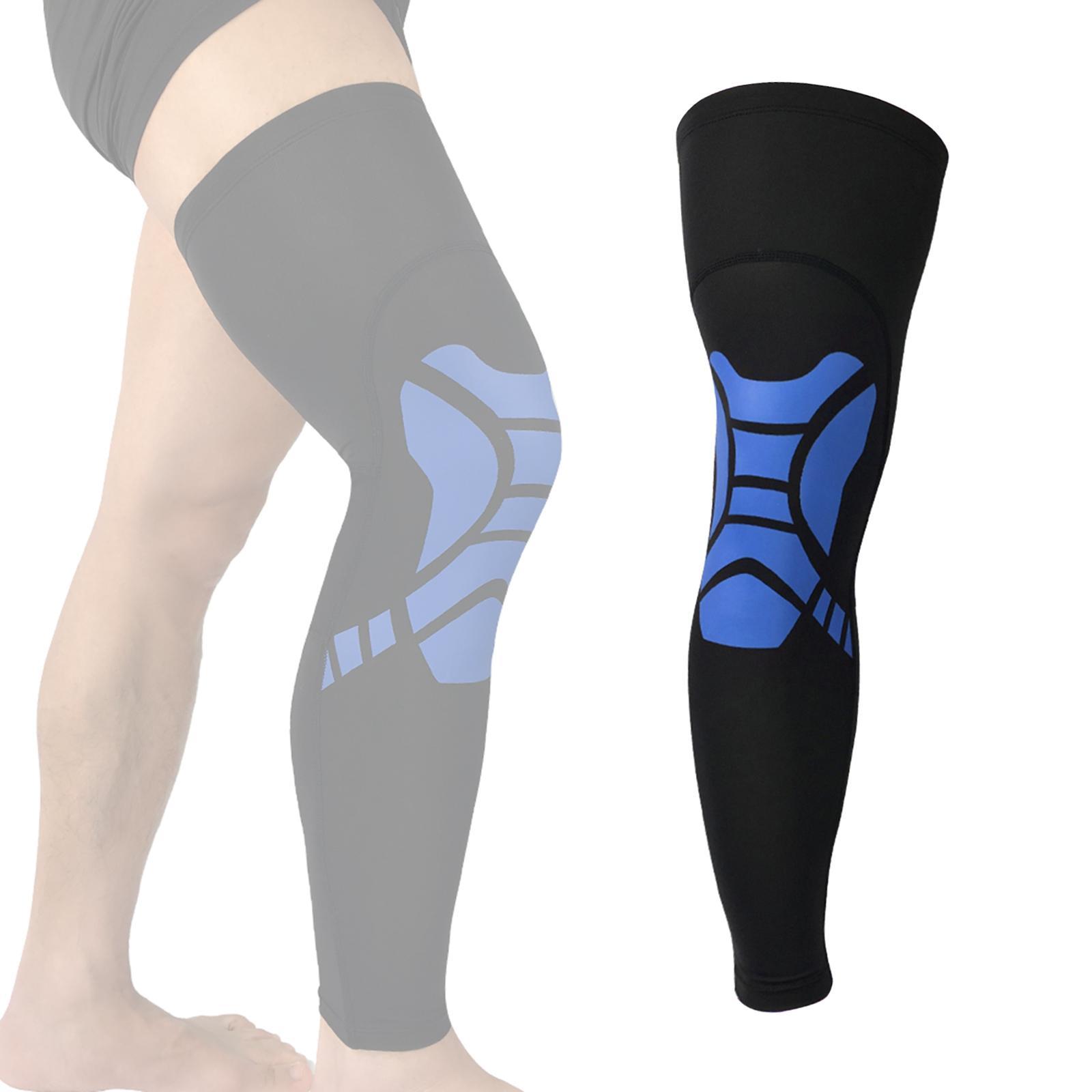 2x Long Leg Sleeves Full Leg Compression Sleeve for for Workout, Running, Basketball, Football, Cycling