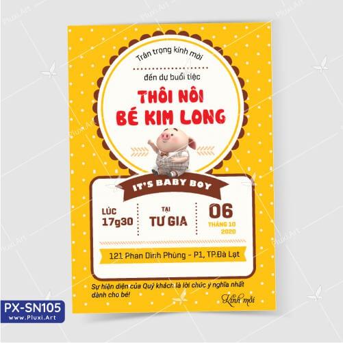 Thiệp thôi nôi – sinh nhật theo yêu cầu Pluxi (PX_SN105)