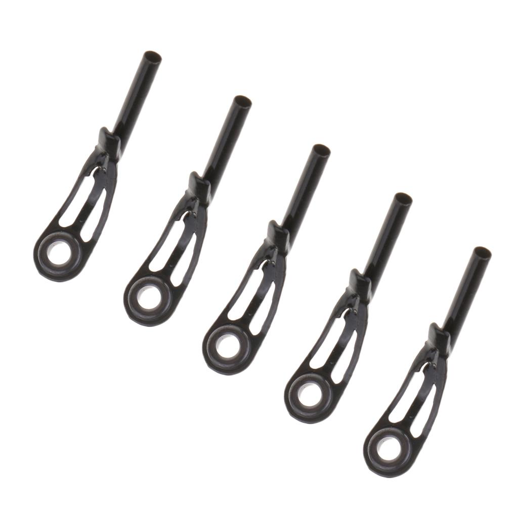 5pcs Fishing Rod Tips Tops Rings Stainless Steel Rod Guides Ceramic Eye Ring