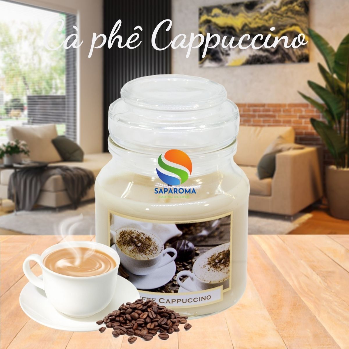 Hũ nến thơm Bartek Coffee and Spices 130g QT06647- cà phê capuchino, trang trí, thơm phòng, thư giãn, Hỗ trợ khử mùi (giao mẫu ngẫu nhiên)