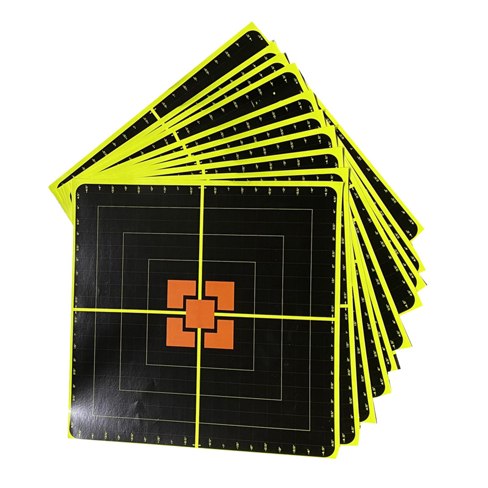 10 Sheets 25cm Shooting Targets Adhesive Splatter Paper Glow Gun Shots Exercises