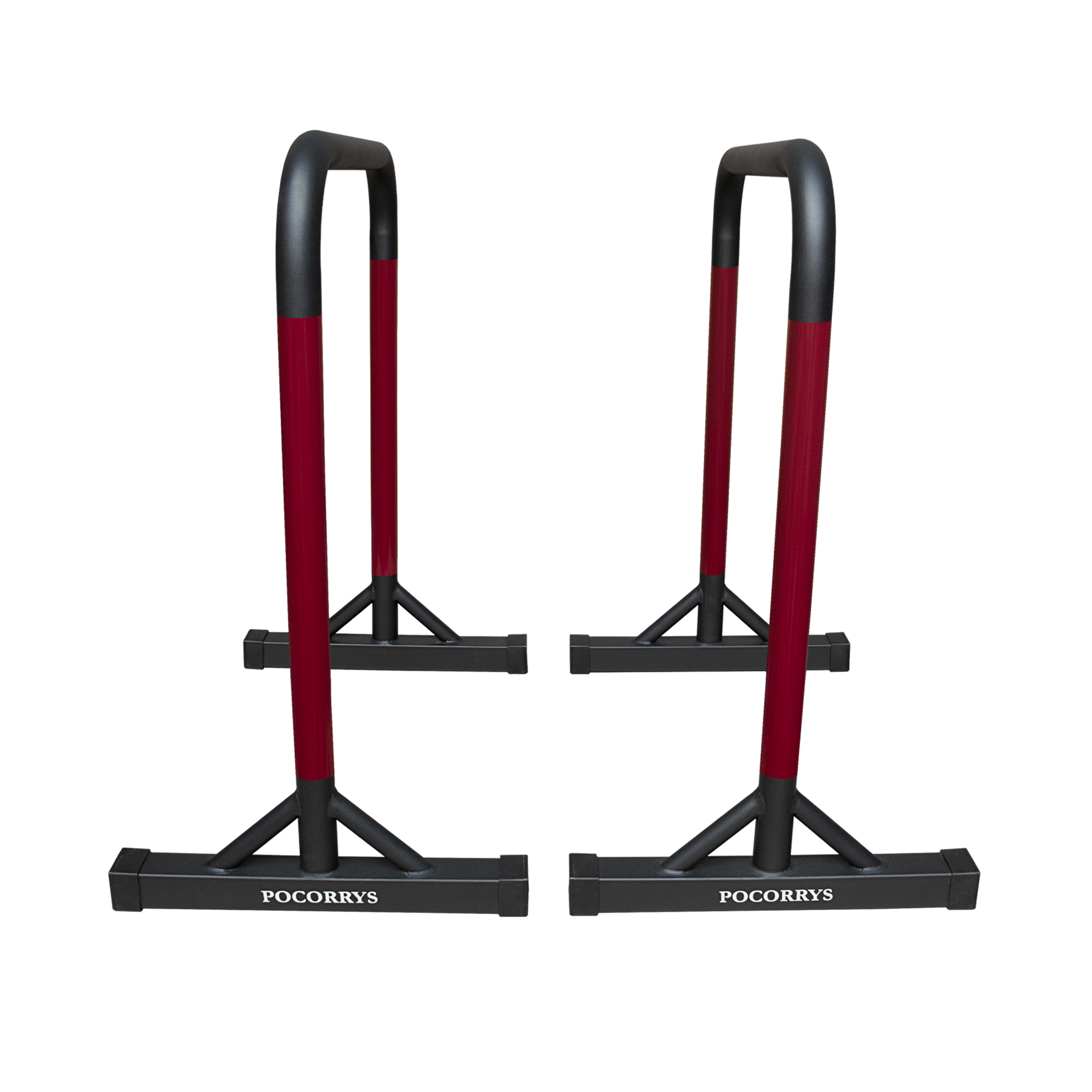Xà kép Parallettes Dip cao 90cm, Pocorrys PAD-05, Màu đen đỏ