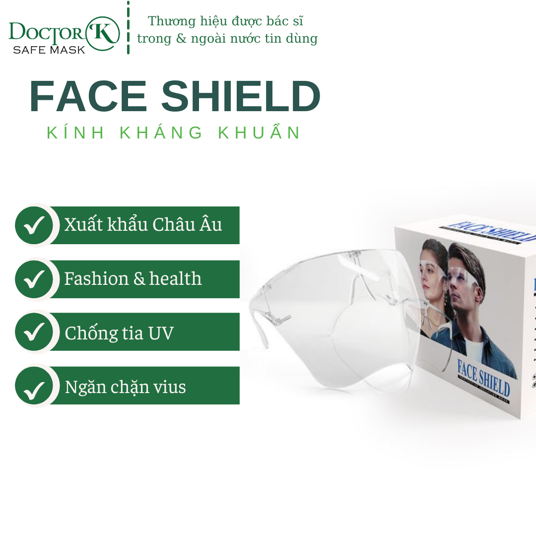 Kính chắn giọt bắn chống dịch - Face Shield người lớn