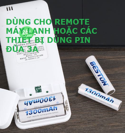 Pin sạc AAA NiMH dung lượng lớn 1300mah (4 Viên AAA) - tặng kèm hộp nhựa - hàng nhập khẩu