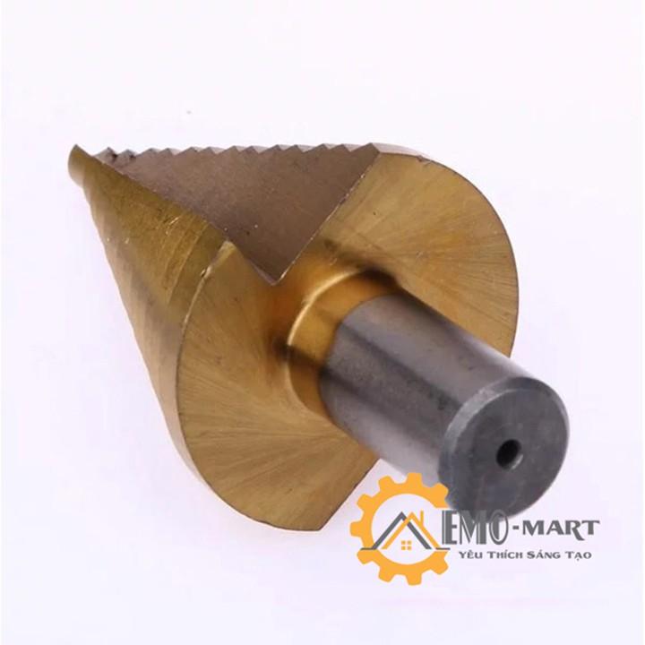 Mũi khoan tháp 5-35mm ️ Thép HSS4241 phủ titanium - Các bước khoan từ 5 đến 35 - Trục 13mm