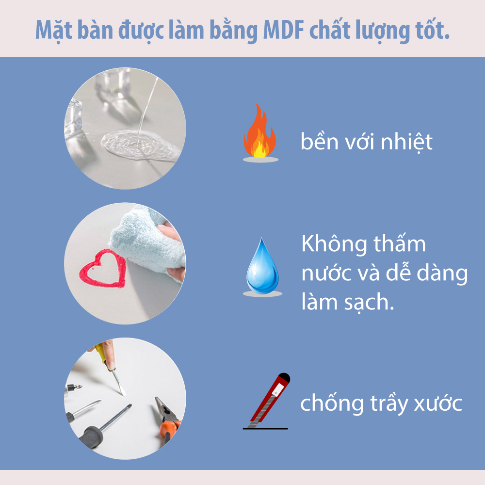 BG - Bàn học tập,làm việc đa năng siêu tiện ích mẫu mới 2021 model B2004 Thái Lan - nâu vân gỗ (Hàng nhập khẩu)