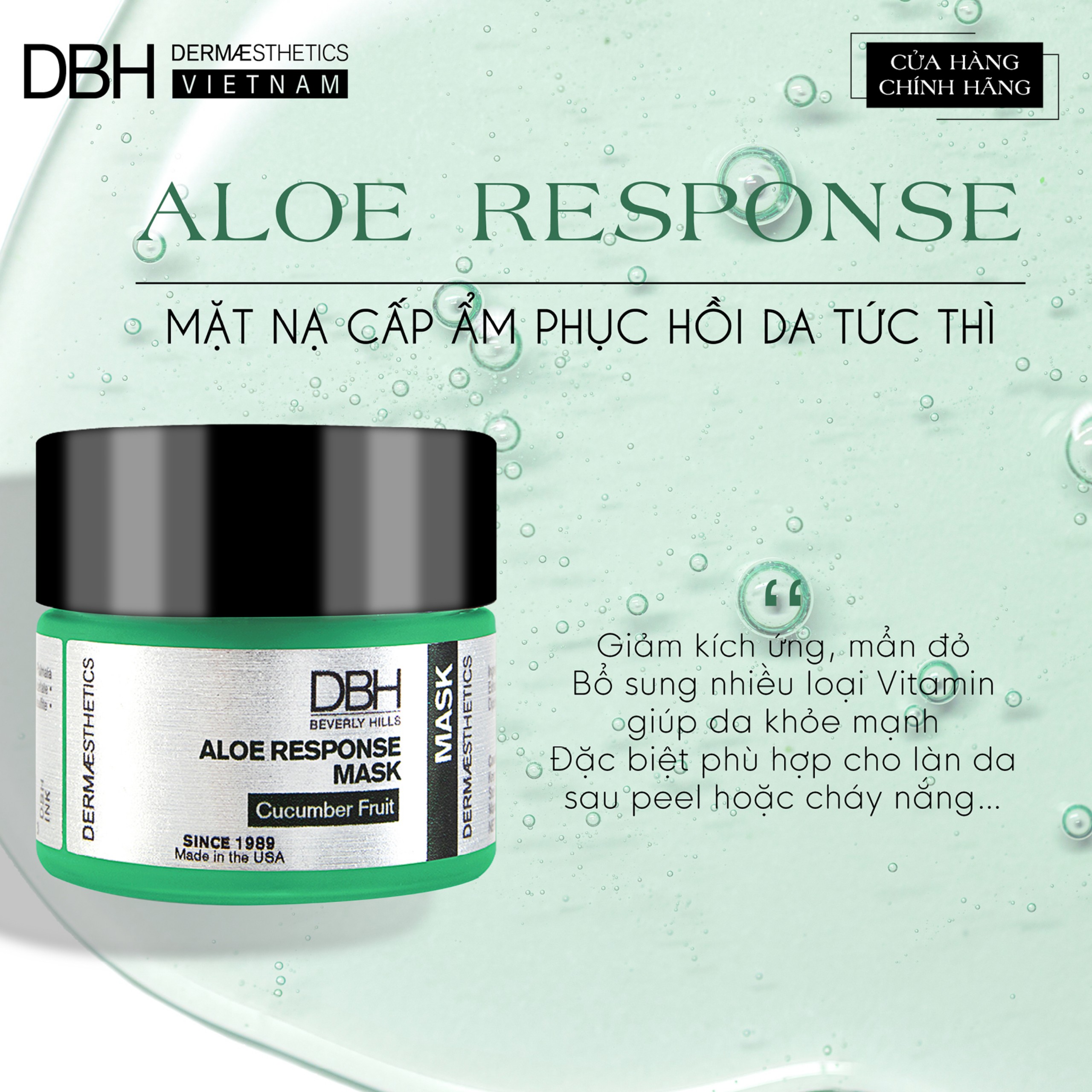 Mặt nạ cấp ẩm dạng gel ALOE RESPONSE MASK 1.0 OZ