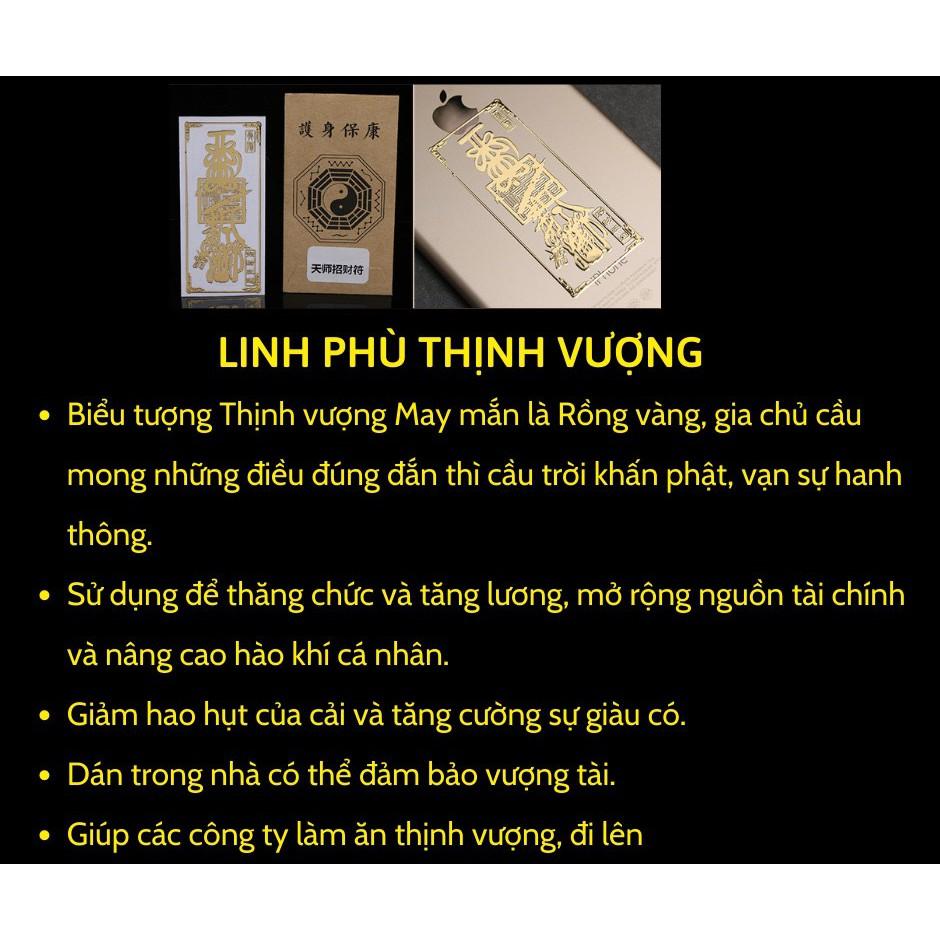 Miếng dán VƯỢNG TÀI biểu tượng sự thịnh vượng, may mắn là Rồng vàng, vạn sự hanh thông