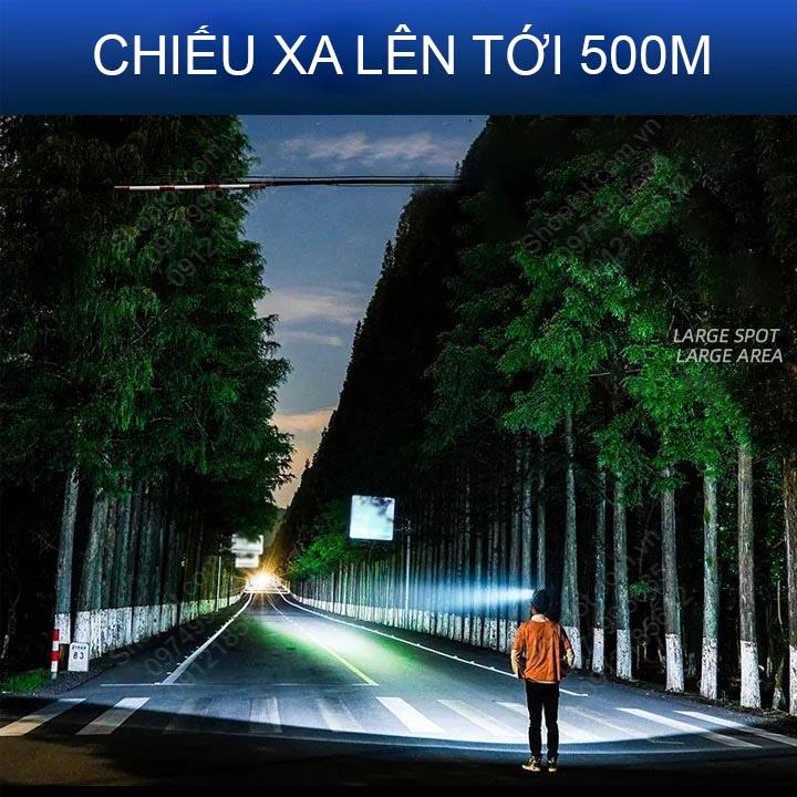 Đèn Pin LED đội đầu P12LED, 12 pha led siêu sáng, dùng pin sạc