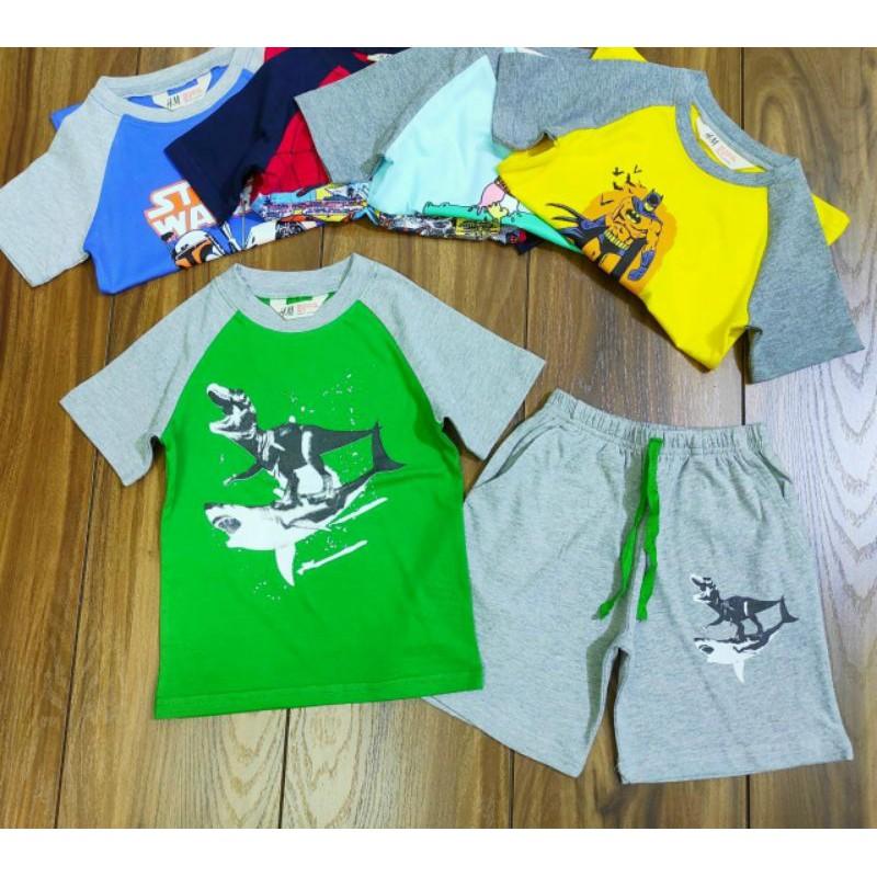 Bộ Cộc Tay Bé Trai Xuất Khẩu Cotton 10-25kg