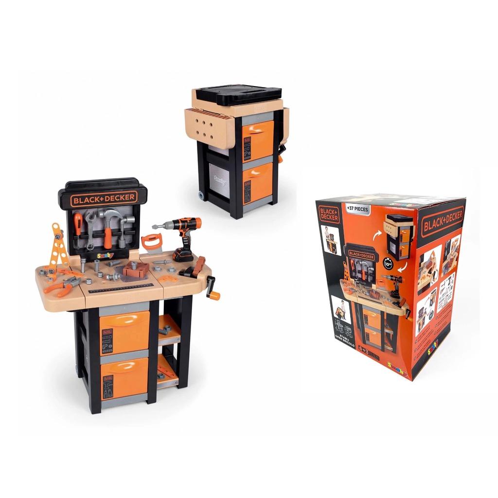 Đồ chơi giáo dục Bàn dụng cụ kỹ sư 37 chi tiết Black + Decker Smoby